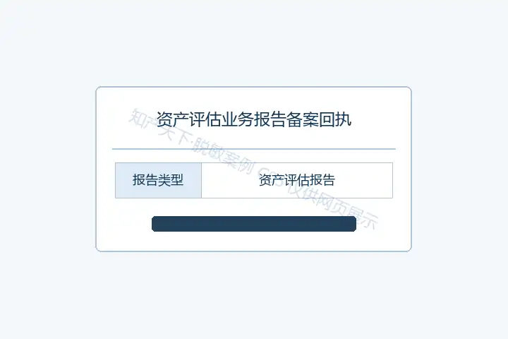 资产评估报告备案回执网页专用预览