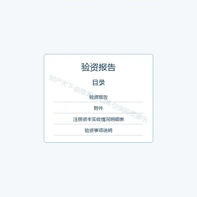 验资报告封面网页专用预览